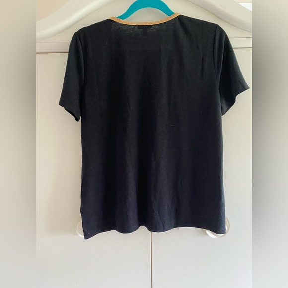 Talbots Black Top with Gold Jeweled Trim NWT - Picture 3 of 3